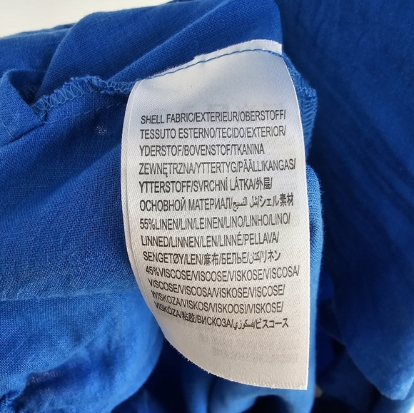 Farm Rio Knotted Linen Blue Midi Dress Size Small - Picture 8 of 8